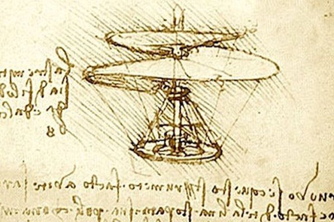 una macchina volante di Da Vinci, 1492